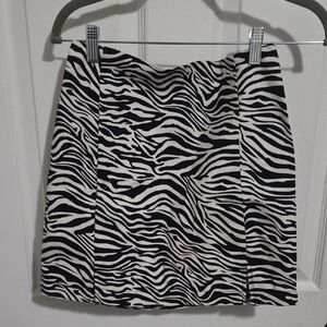 Love on a Hanger Black and White Zebra Mini Skirt